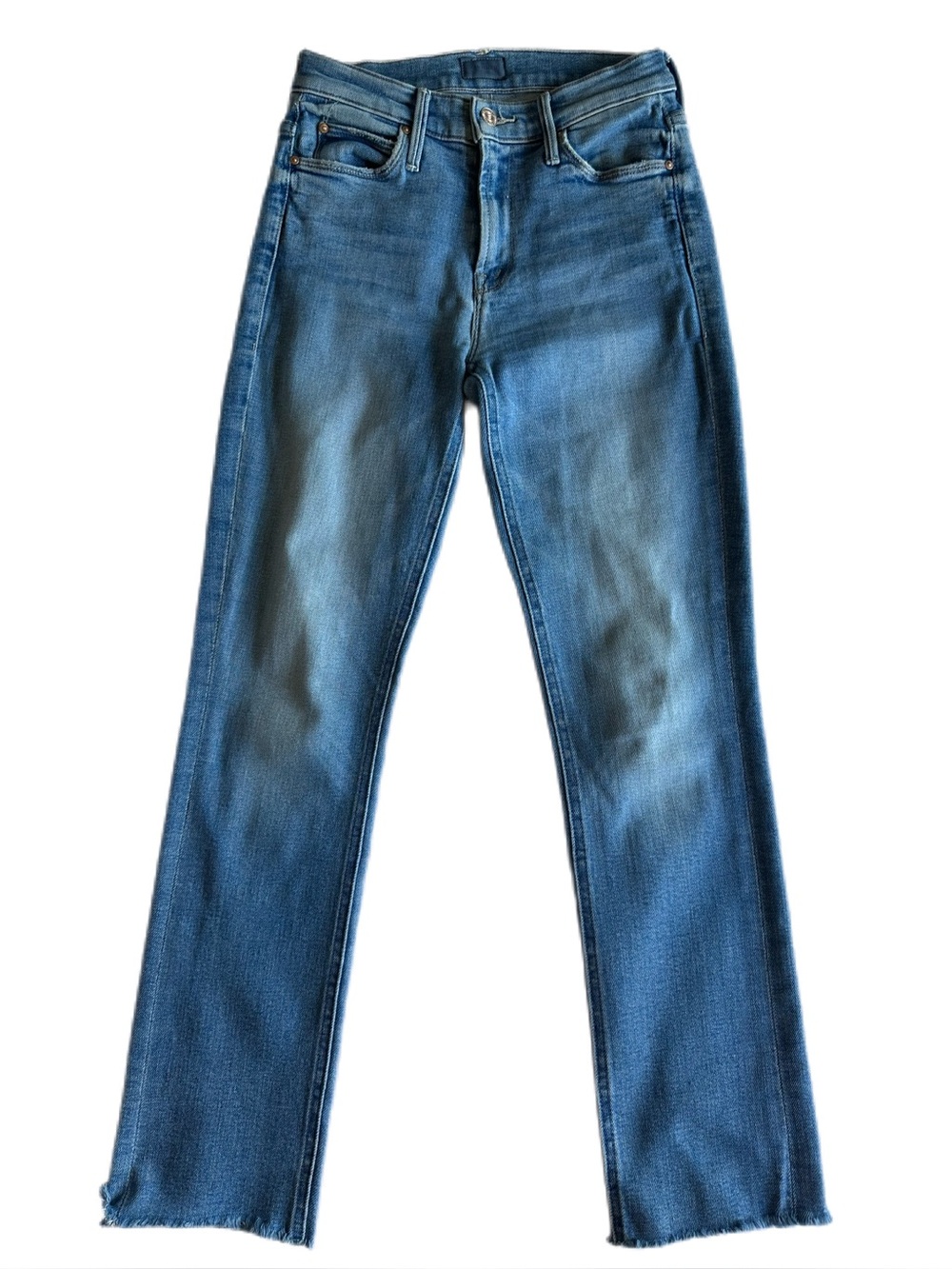 MOTHER The Mid Rise Dazzler Ankle Fray Jeans Dropping In Size 25